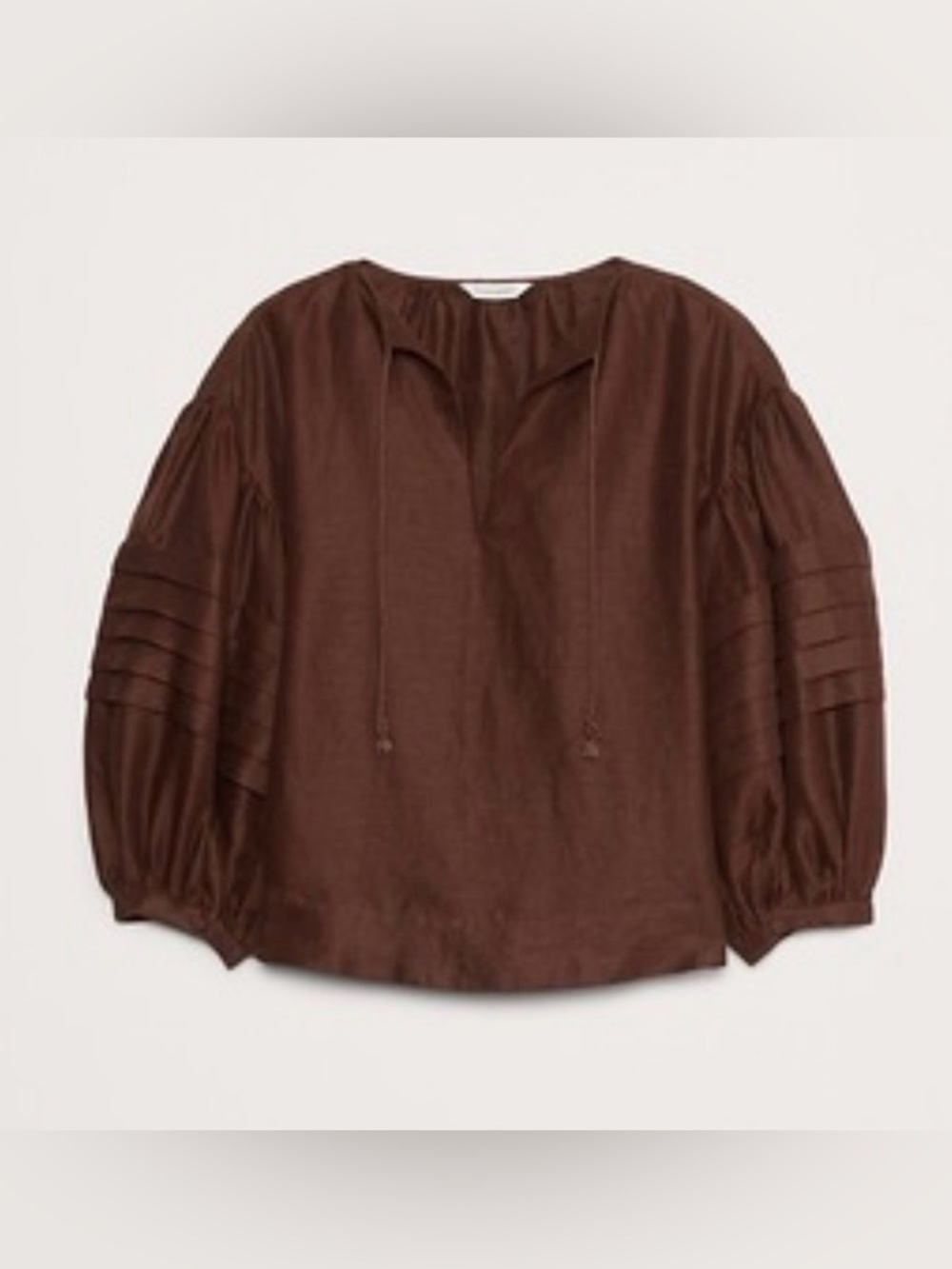 NWT Banana Republic Linen Peasant Expresso Brown Sz Small - Picture 3 of 8